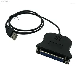 1x USB To DB25 Female Port Print Converter Cable LPT Adapter Adaptor Printer Crod Wire Line Black