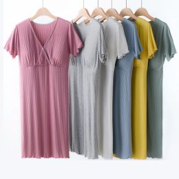 Dresses Maternity Dresses Summer Postpartum plus size Casual Pregnancy Clothes Shortsleeved Nursing dresses breastfeeding Q12013