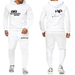 Men's Tracksuits 2024 Luxury Sweatshirt Jogging Suit Vintage Hoodie And Pants 2 Pcs Set Designer Hoody Male Warm Sportswear