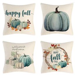 Pillow Blue Pumpkin Hugging Cover Autumn Home Decoration Sofa Funda Cojines 45x45 Taie Oreiller