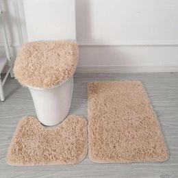 Bath Accessory Set Soft Toilet Mat Non-slip Super Bathroom Rug With Absorbent Floor For Home Decoration 3