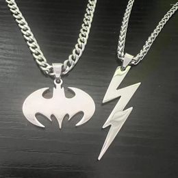 Pendant Necklaces HNSP Movies Bat Flash Stainless Steel Chain Necklace For Men Boy Jewelry Accessory Gift