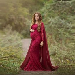 Dresses Long Sleeve Pregnancy Dress Photography Props Maternity Maxi Gown Dresses For Photo Shoot Pregnant Women Clothes