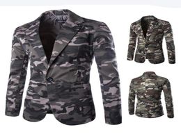 New Mens Blazer Slim Fit Suit Jacket Fashion Men Camouflage Blazer Style Casual Single Button Military Blazer for Men5876760