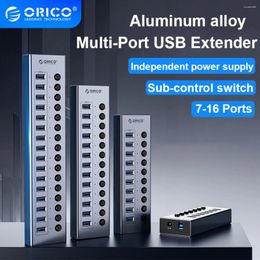 7/10/13 Port USB Hub 3.0 Splitter Power Adapter Aluminium Alloy Multi-Port Extender With Switch For Laptop Accessoriess