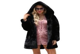 Lanshifei New Design Fall Female Imitation Fur Long Parka Ladies039 Winter Faux Fur Coat Warm Black Jacket with Hood for Women6095189