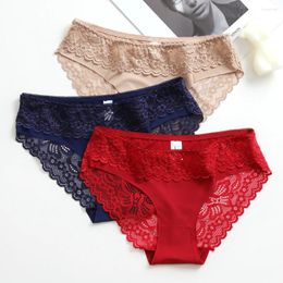 Women's Panties Poblador Lace Sexy Lingerie Hollow Out Female Pantys Confortable Underwear Floral Breathable Ladies Briefs M-XL