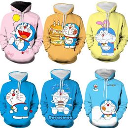 Men's Hoodies Sweatshirts Cartoon Doraemon Dingdang Cat Cos Sweater 3d Digital Printed Hoodie