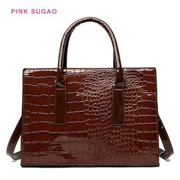 Pink sugao designer tote bag shoulder bag women handbags alligator large purse new fashion lady shoulder handbags pu leather240s