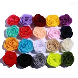 Hair Accessories 120PCS 4CM Mini Chic Felt Rose Flowers For Apparel Nonwovens Material Fabric Flower Headband