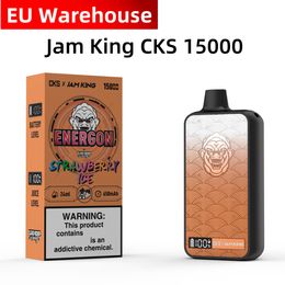 EU Warehouse vapers 15000 puff Jam King disposable vape e cigarette 12 Flavours 24ml Pod Smart Screen Display 2% 3% 5% Nic Mesh Coil 650mAh Battery Rechargeable puff 9000
