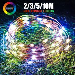 Copper Wire LED Lights String USB/Battery Waterproof Garland Fairy Light Christmas Wedding Party Decor Holiday Lighting