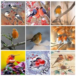 Paintings GATYZTORY Paint By Numbers Kits On Canvas Birds DIY Frameless 60x75cm Oil Painting Animals Hand Draw