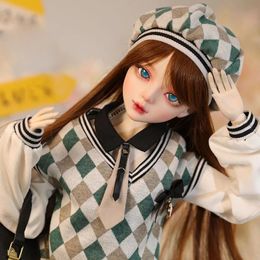 13 BJD Doll 60cm Fashion preppy girl dolls Designer makeup Including Hair Eyes Clothes 31 Movable joint Birthday Gift Toy 240122