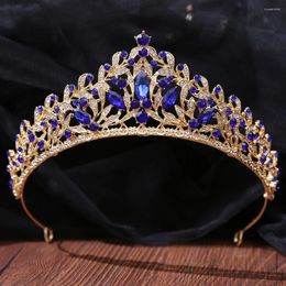 Hair Clips DIEZI Gorgeous Luxury Bue Green Red Crystal Bridal Tiara Crown Bride Queen Headbands Wedding Jewelry Accessories