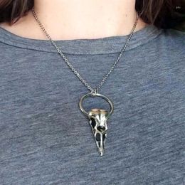 Pendant Necklaces Gothic Crow Skull Necklace For Men Women Dark Wind Raven Sweater Punk Jewellery