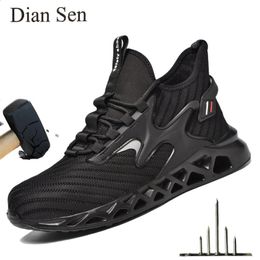 Diansen Steel Toe Work Safety Shoes For Men Wear Resistant Lightweight Sneakers Puncture-Proof Indestructible Womens Work Boots 240130