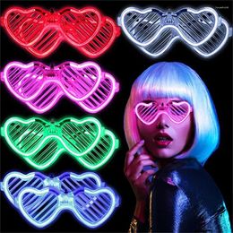 Party Decoration 10/20/30 Pcs Glow In The Dark Glasses Heart Shaped LED Light Up Sunglasses Neon Favours For Kids Adults Supplies