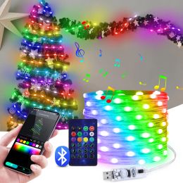 5M USB LED Copper Wire String Lights USB Dream Color Fairy Lights Bluetooth Colorful Home Christmas Tree Wedding Decor