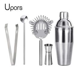 UPORS 550ML750ML Cocktail Shaker Mixer Stainless Steel Wine Martini Boston For Bartender Drink Party Bar Tools 240119