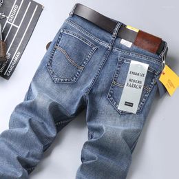 Men's Jeans 2024 Autumn And Winter Thick Straight Slim Elastic Business Casual Korean Style Youth Pants Mens