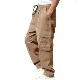 Men's Pants Drawstring Waist Cargo Streetwear With Multiple Pockets For Comfortable Stylish