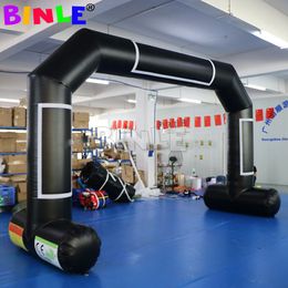 8mW (26ft) With blower wholesale Advertising Black PVC Inflatable Arch,Inflatable Start/Finish Line Archway Gate For Car Bicycle Racing Can Custom Banners