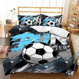 Bedding Sets 3D Soccer Set Football Soft Microfiber Bed Linen With Pillowcase Queen King Single Size Duvet Cover