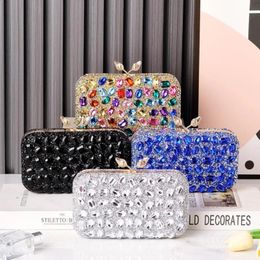 Ladies luxury Flash Evening Bag Diamond Handbag Rhinestone Clutch Wedding Purse Resin Inlay Bag Party Brand Bag 240131