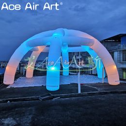 10m 32.8ft dia wholesale Beautiful 10m Diameter 6 Legs Lighting Inflatable Party Spider Dome Tent with Colorful LED Lights Spider Wedding Structure for Decoration