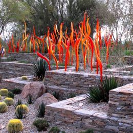 Floor Lamps Custom Made Home Garden Decor Reeds Cattails Grass Handmade Chihuly Blown Murano Glass Sculpture262C