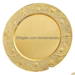 Dinnerware Sets European Style Fruit Plate Round Metal Tray Serving Plates Board Cake Stands Dinner Dishes Platters Drop Delivery Dhojz