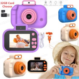 Mini Camera Toy Portable Toddler Camera with Lanyard Digital Video Camera USB Charging for Children Party Gifts With 32GB Memory Card