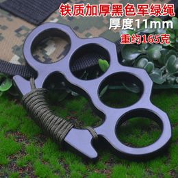 Thickened Tying Rope Style Four Finger Tiger Ring Fist Cover Hand Buckle Broken Window Survival Self-defense IS93