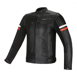 Motorcycle Apparel Jacket Interior Detachable Leather Cowhide Motor For Men Built-in CE Protector Biker Clothes Breathable