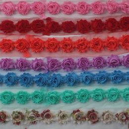 Hair Accessories 50y 1.5" Mini Shabby Chiffon Flowers For Girls Kids Headbands Diy Clothing Making Flower