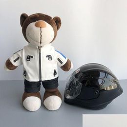 Decorative Objects & Figurines Toy Helmet Ornaments Motorcycle Jewelry Decoration Accessories Trunk Pendant Riding Clothing Spare Bear Dhzfw