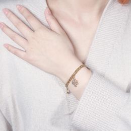 Charm Bracelets Fashion CZ Charms Moon Star Gold Plated Girl Bangle