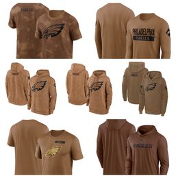 T-Shirt Philadelphia''Eagles''Brown Men Women Youth 2023 Salute To Service Club Pullover Hoodie