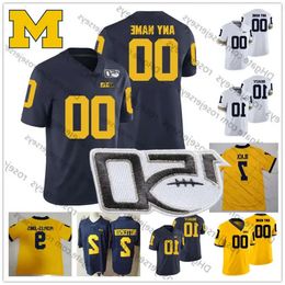 2024 Custom Michigan Wolverines NCAA Football Jersey 12 Cade Mcnamara 25 Hassan Haskins 2 Blake Corum 6 Cornelius Johnson 150Th Men Youth High