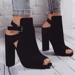 Sandals Women Gladiator High Heels Strap Pumps Buckle Shoes Fashion Summer Ladies Black Size 35-42