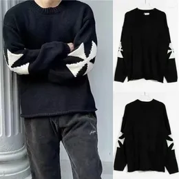 Men's Sweaters Autumn And Winter Hand Sleeve Cross Knife Cut Hem Knitted Clothing Women's Pullover Hoodie Top