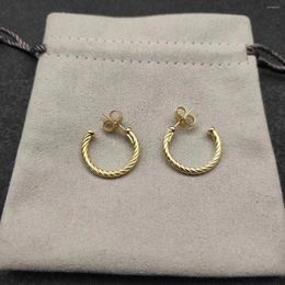 Hoop Earrings Davy Yourman Classic Lady Stud S92514-carat Gold-plated Silver Buckle Gift