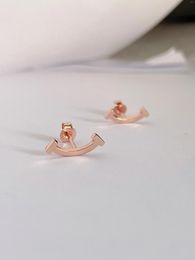 Stud Earrings Selling Brand S925 Sterling Silver Plated Rose Gold Smile Zircon Fashion Simple Party High Quality Jewellery Gift