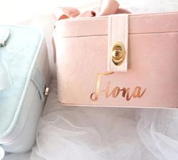 Storage Bags Velvet Mirror Organizer Box Make Up & Jewelry Case Carry On Kids Keepsake Portable Bridesmaid Cosmet