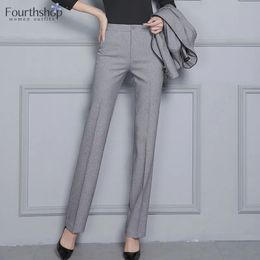 S-5XL Women Formal Pants for Office Lady Business Work Autumn Winter Straight Trousers Black Pants Female 4XL Women Clothes 240119