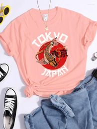 Women's T Shirts Tokyo Sun Carp Japan Prints Tshirt Fashion Summer Shirt Street High Quality Tee Clothing Breathable Sport Cool Women
