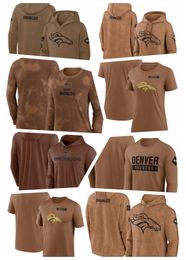 T-Shirt Denver''Broncos''Brown Men Women Youth 2023 Salute To Service Club Pullover Hoodie
