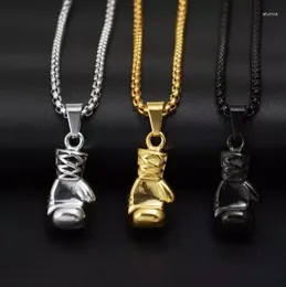 Pendant Necklaces Punk Necklace Jewellery Boxing Gloves Stainless Steel Chain Men Hip Hop Party Collar Jewellery Gift