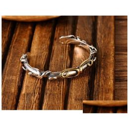 Bangle The Price Of Love Angel Feather Antique Sier S999 Bracelet Bangle Drop Delivery Jewellery Bracelets Dhx3F